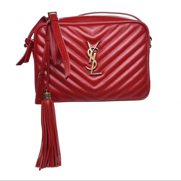 YSL Red Lou Camera Bag in Quilted Leather - Picture 2 of 8